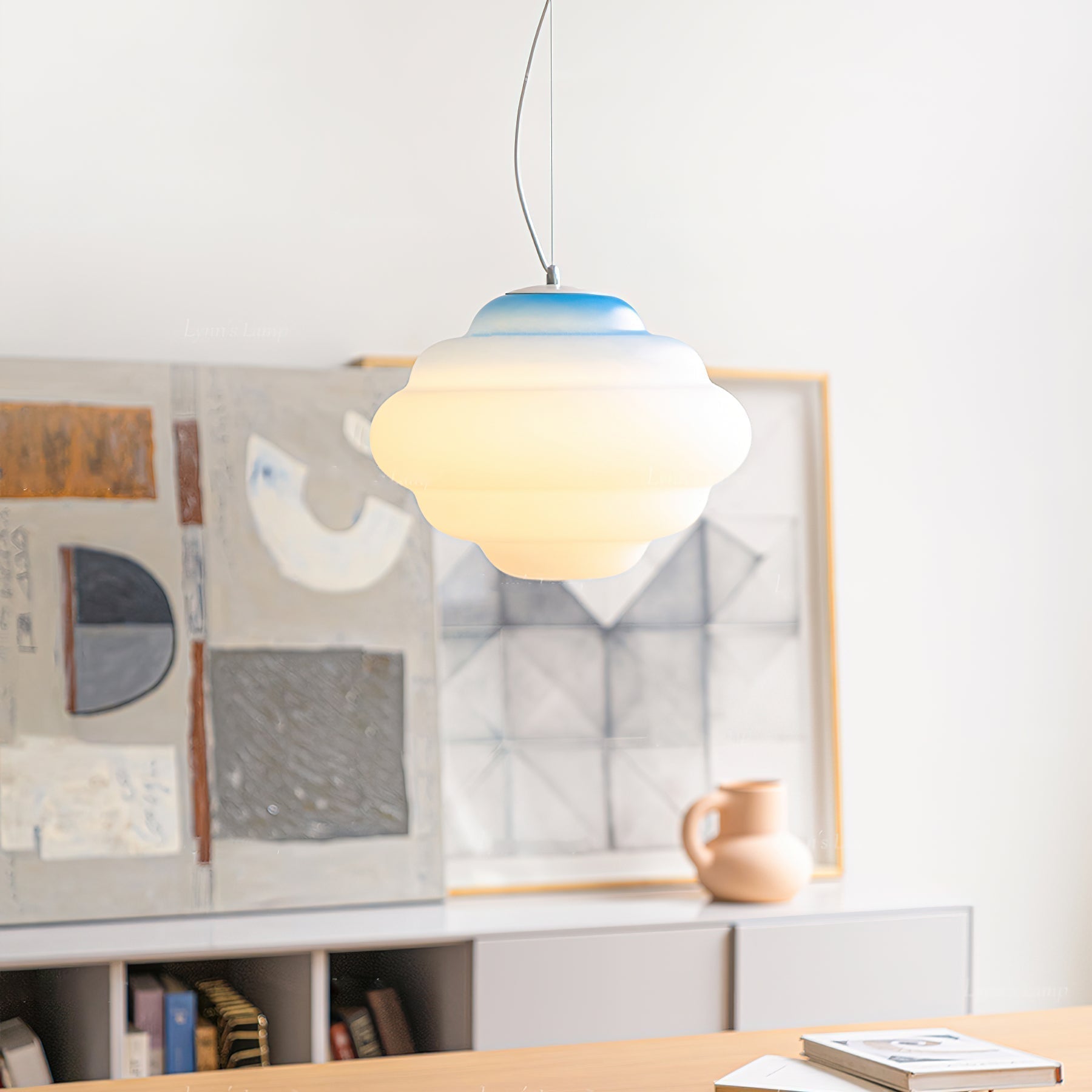 AuroraHue Gradient Frosted Glass Pendant Lamp For Ambience - OpalDwell