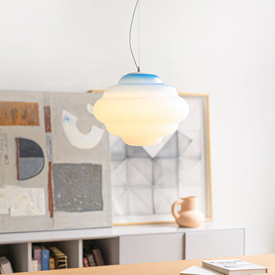 AuroraHue Gradient Frosted Glass Pendant Lamp For Ambience - OpalDwell