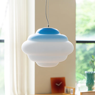 AuroraHue Gradient Frosted Glass Pendant Lamp For Ambience - OpalDwell