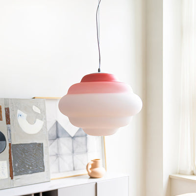 AuroraHue Gradient Frosted Glass Pendant Lamp For Ambience - OpalDwell