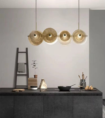 Bellara Circular Glass Chandelier In Gold | OpalDwell - OpalDwell