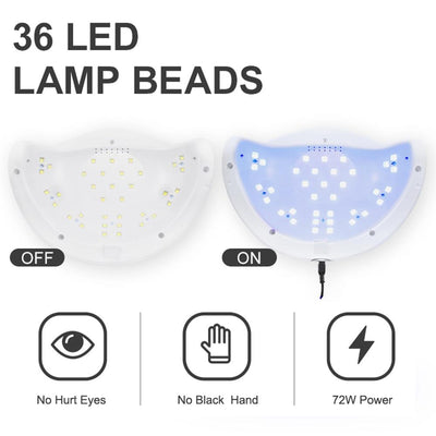 LumaPro | 72W UV LED Nail Lamp With LCD Timer 99s Mode - OpalDwell
