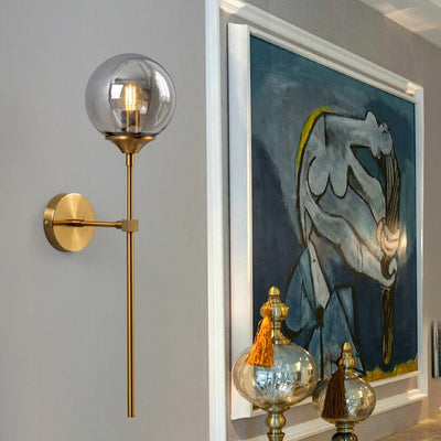 Glass Torch Wall Light in Brass | OpalDwell - OpalDwell