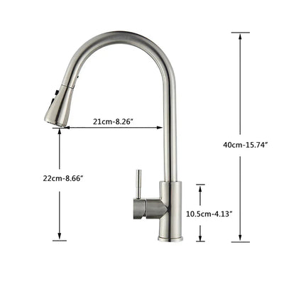 AeroFlex Kitchen Faucet with Flexible Spout Brushed Nickel OpalDwell
