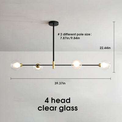 Lyra Nordic Glass Ball Ceiling Light With E27 LED Bulbs - OpalDwell