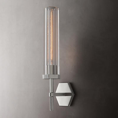AstraLux Crystal LED Wall Sconce With Clear Glass Shades - OpalDwell