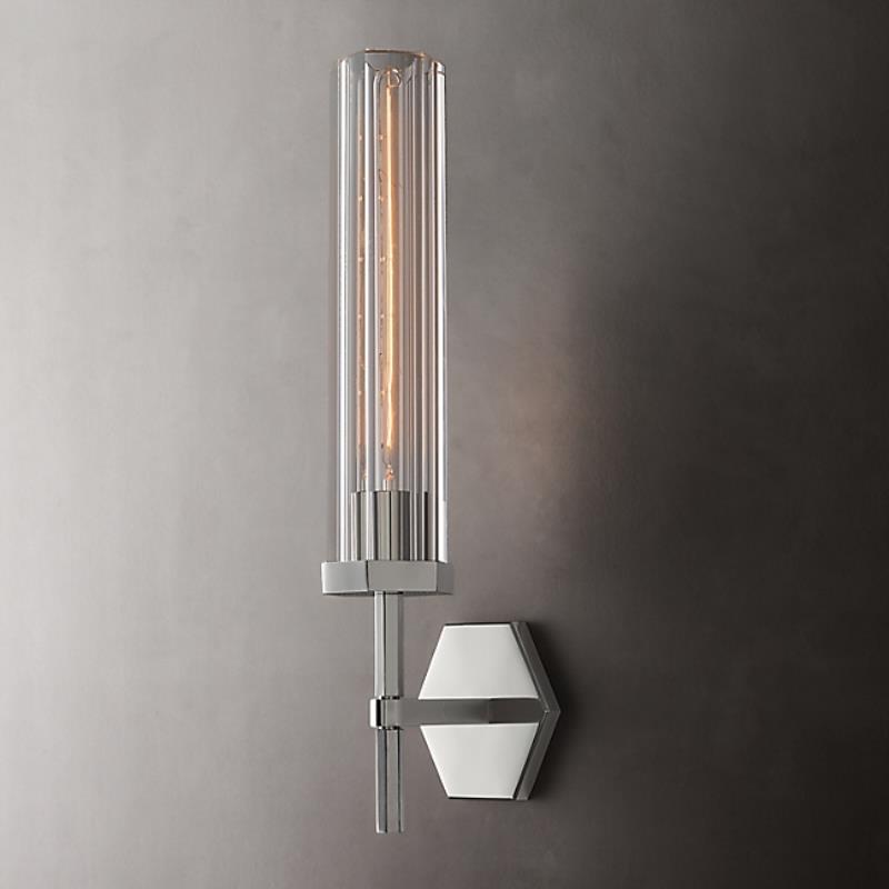 AstraLux Crystal LED Wall Sconce With Clear Glass Shades - OpalDwell