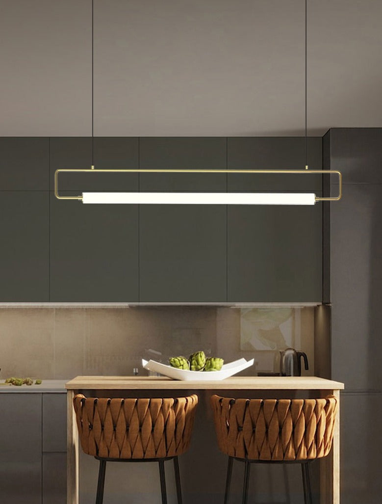 Nordis Arc Dining Bar Chandelier Black Minimalist Light - OpalDwell