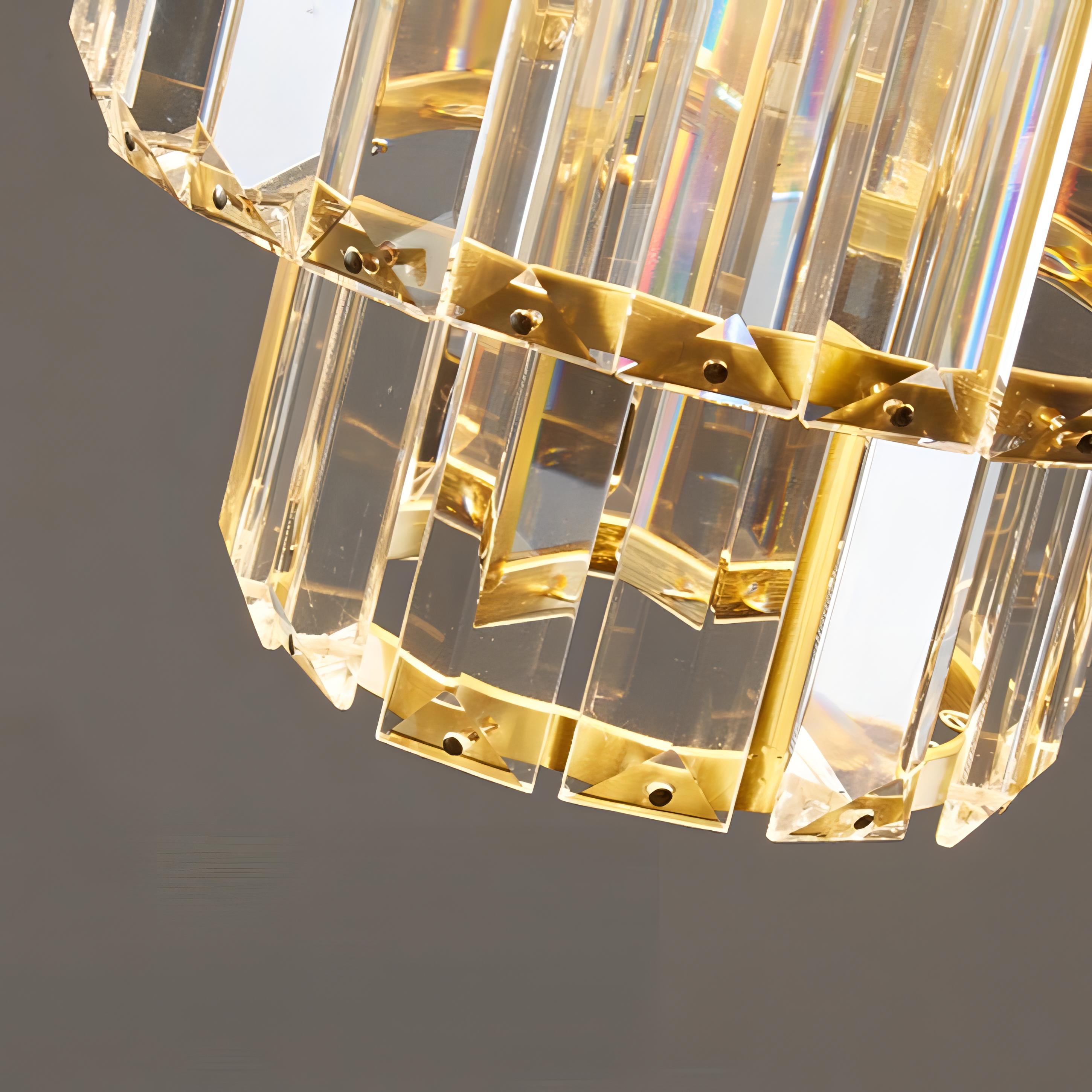 Aurelia Striated Crystal Ceiling Light With Elegant Cord - OpalDwell