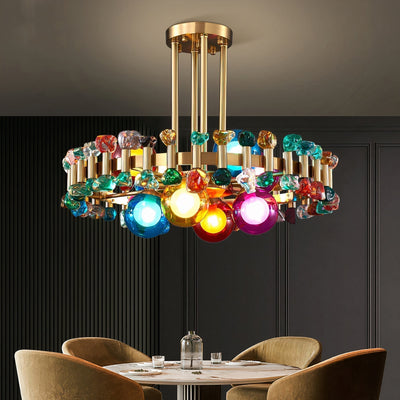 Lumira Colorful Crystal Chandelier for Living Room - OpalDwell