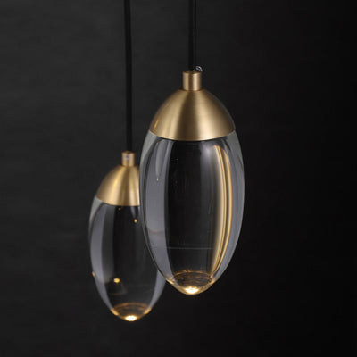 Auriga Crystal Glass Pendant Light With Brass Finish - OpalDwell