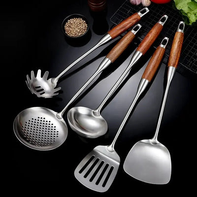 Aurora Gold and Silver Stainless Steel Kitchen Utensils - OpalDwell