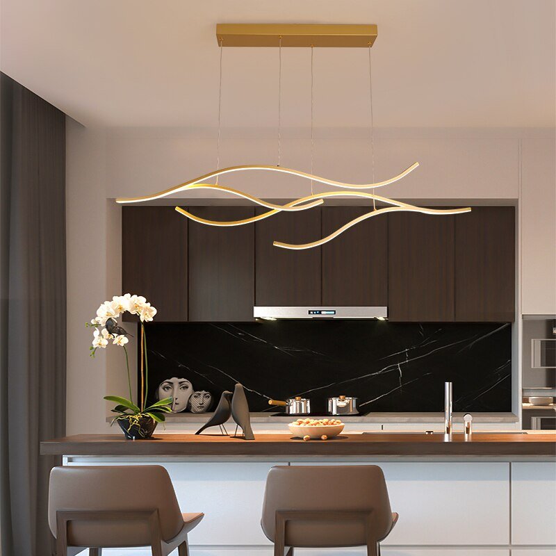 LuminaNova Geometric LED Chandelier With Abstract Design - OpalDwell
