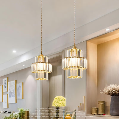 Aurelia Striated Crystal Ceiling Light With Elegant Cord - OpalDwell