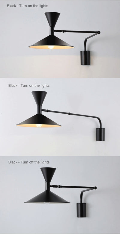 NovaSwing Wall Lamp Plug In Swing Arm for Bedroom Decor - OpalDwell