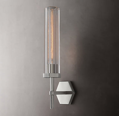 AstraLux Crystal LED Wall Sconce With Clear Glass Shades - OpalDwell