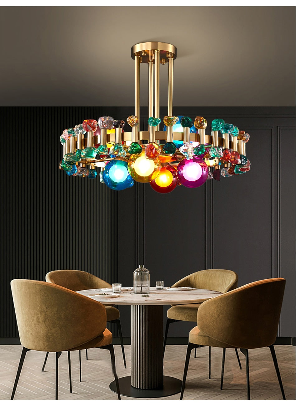 Lumira Colorful Crystal Chandelier for Living Room - OpalDwell
