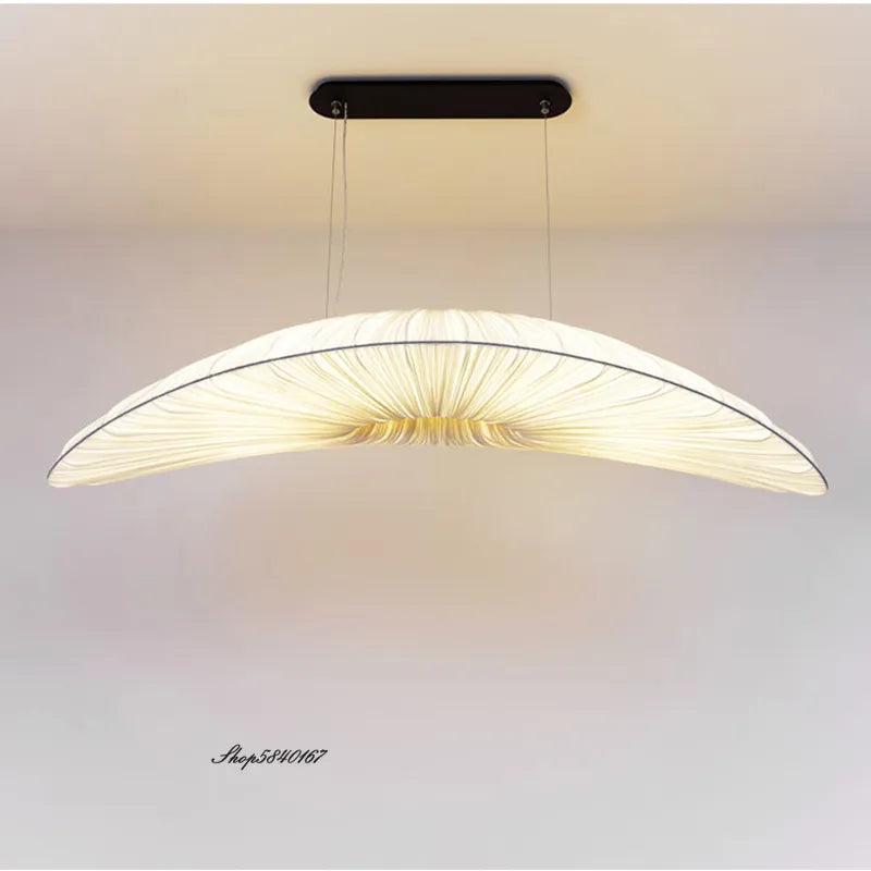 Aurelia Sailing Fabric Chandelier White LED Pendant Light OpalDwell