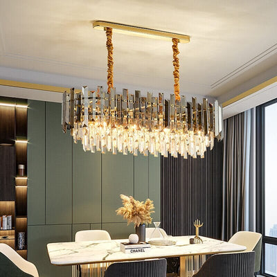 Liora Round LED Lamp With Golden Crystal - OpalDwell