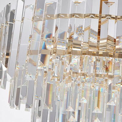 Liora Round LED Lamp With Golden Crystal - OpalDwell
