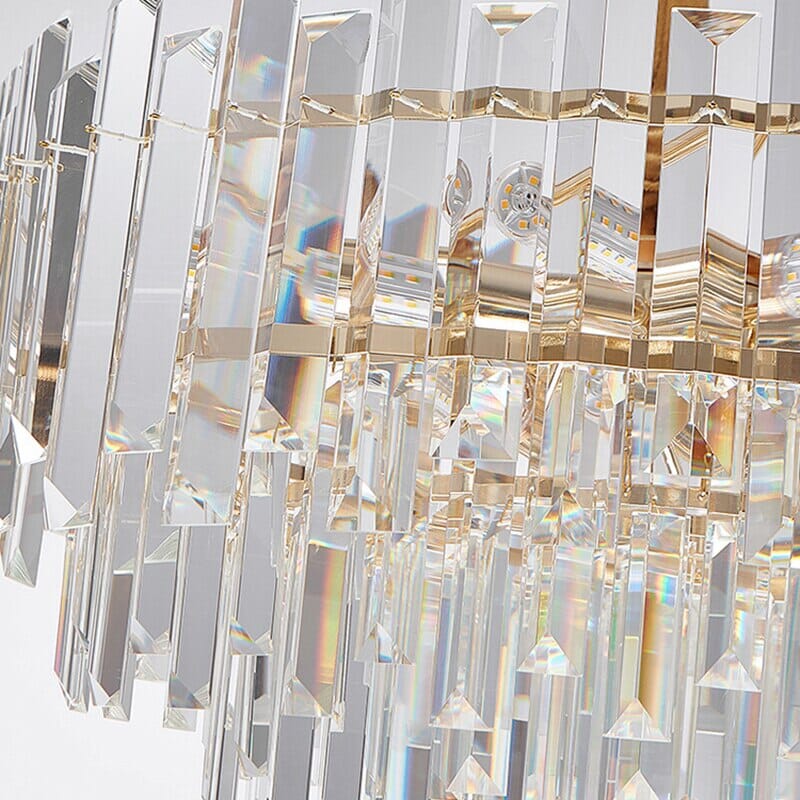 Liora Round LED Lamp With Golden Crystal - OpalDwell