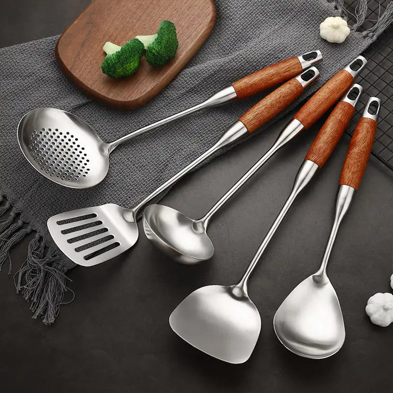 Aurora Gold and Silver Stainless Steel Kitchen Utensils - OpalDwell
