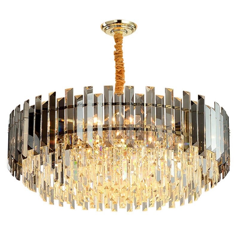 Liora Round LED Lamp With Golden Crystal - OpalDwell