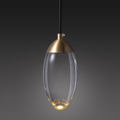 Auriga Crystal Glass Pendant Light With Brass Finish - OpalDwell