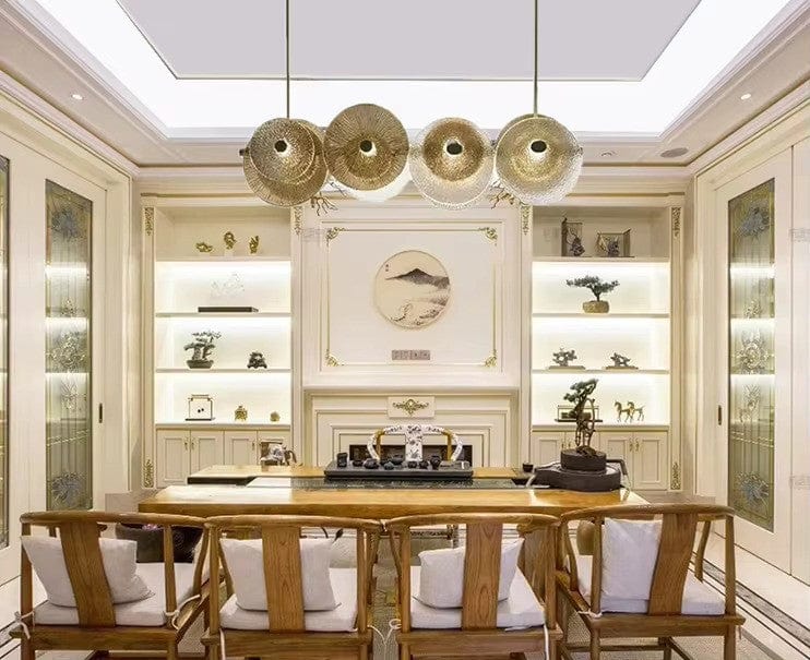 Bellara Circular Glass Chandelier In Gold | OpalDwell - OpalDwell