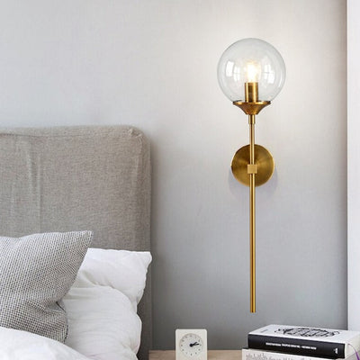 Glass Torch Wall Light in Brass | OpalDwell - OpalDwell