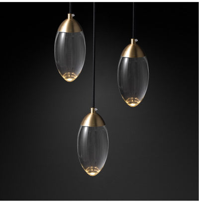 Auriga Crystal Glass Pendant Light With Brass Finish - OpalDwell