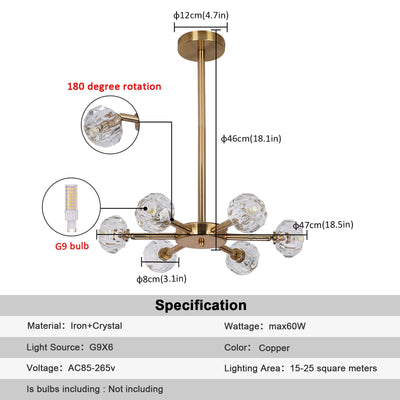 Liora | Crystal LED Hanging Light - OpalDwell