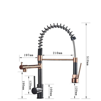 NovaFlow Dual-Spout Pull-Out Kitchen Faucet Two-Tone Finish OpalDwell