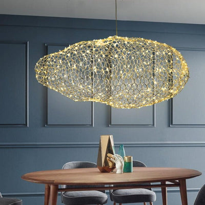 Celestra Cloud Lamp Art Deco Iron With Starry LED Dots - OpalDwell