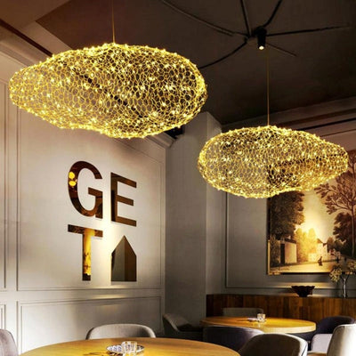 Celestra Cloud Lamp Art Deco Iron With Starry LED Dots - OpalDwell