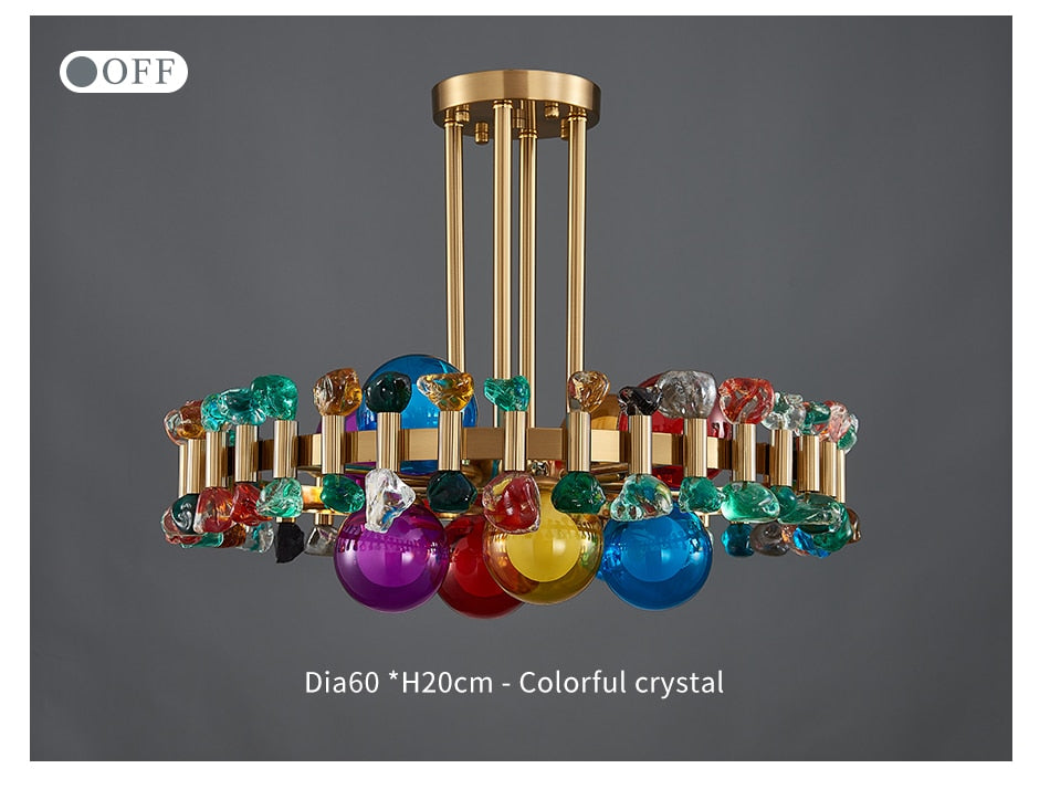 Lumira Colorful Crystal Chandelier for Living Room - OpalDwell