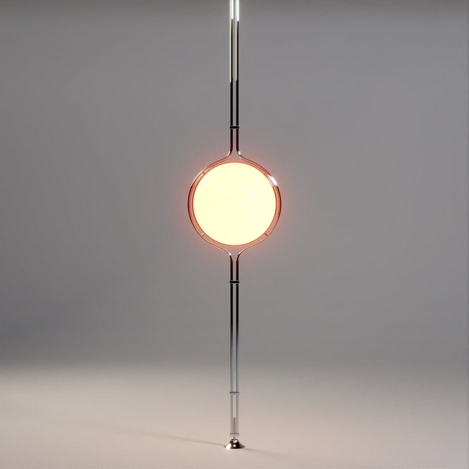 LumaCrest Floor To Ceiling Lamp With Beige Half Globes Modern Metal Frame - OpalDwell