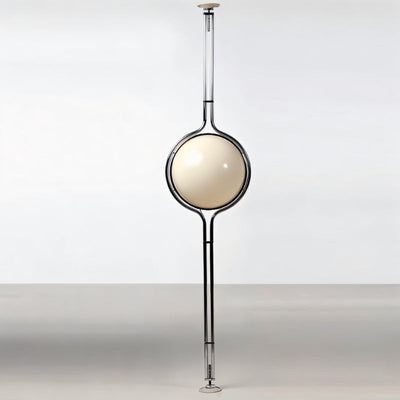 LumaCrest Floor To Ceiling Lamp With Beige Half Globes Modern Metal Frame - OpalDwell