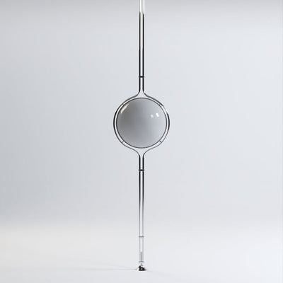 LumaCrest Floor To Ceiling Lamp With Beige Half Globes Modern Metal Frame - OpalDwell