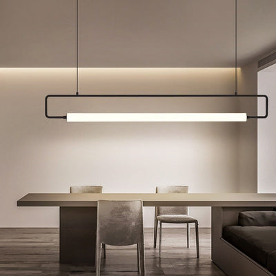 Nordis Arc Dining Bar Chandelier Black Minimalist Light - OpalDwell