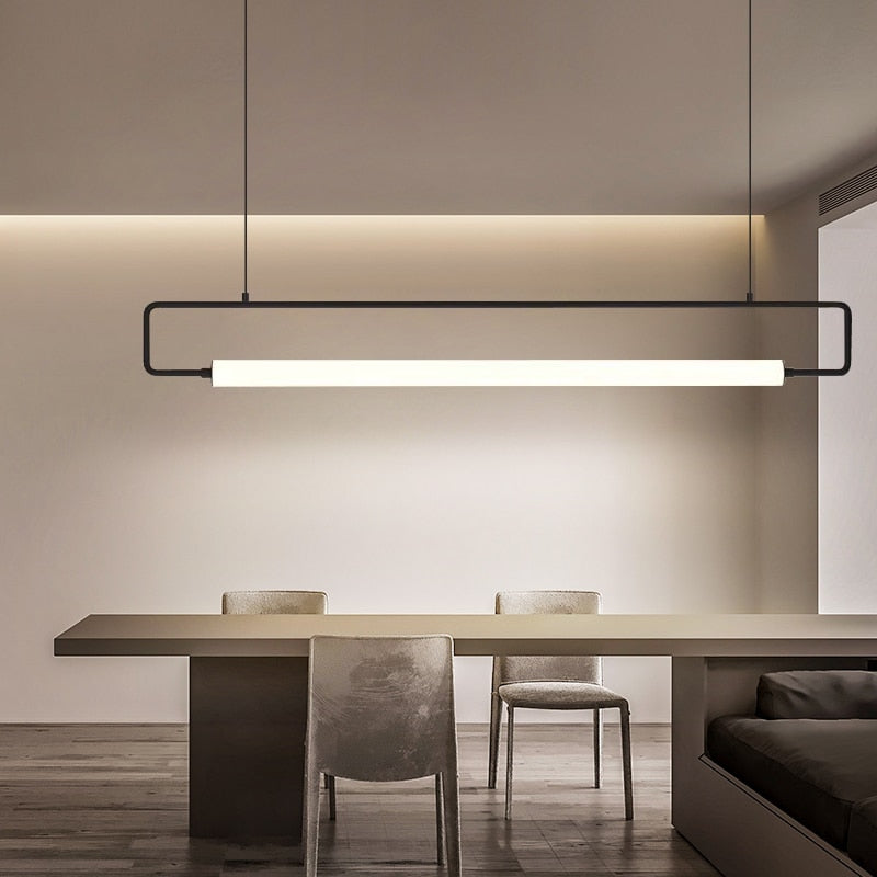 Nordis Arc Dining Bar Chandelier Black Minimalist Light - OpalDwell