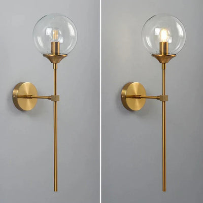 Glass Torch Wall Light in Brass | OpalDwell - OpalDwell