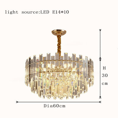 Liora Round LED Lamp With Golden Crystal - OpalDwell