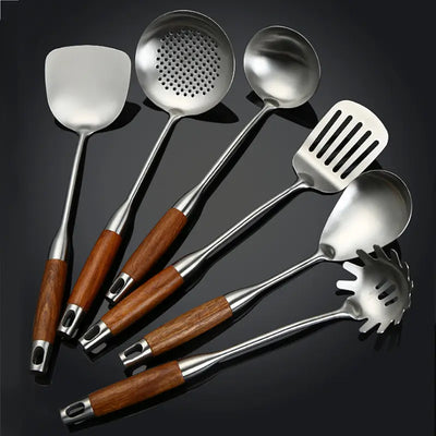 Aurora Gold and Silver Stainless Steel Kitchen Utensils - OpalDwell