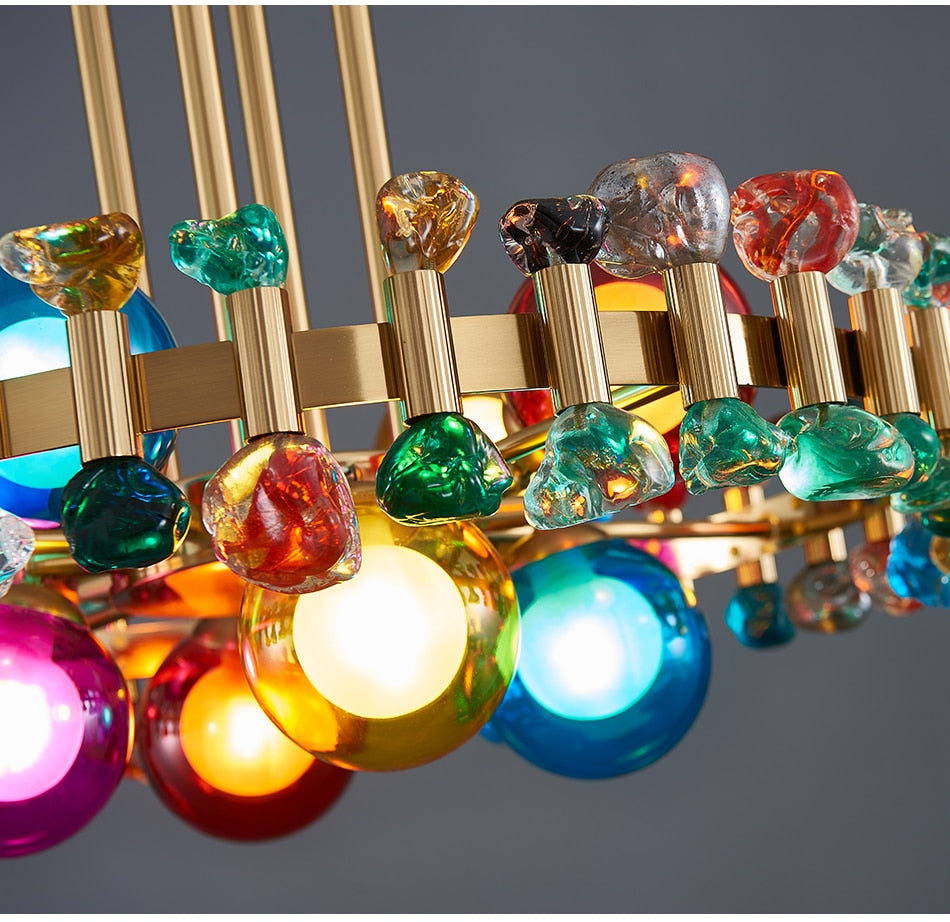 Lumira Colorful Crystal Chandelier for Living Room - OpalDwell