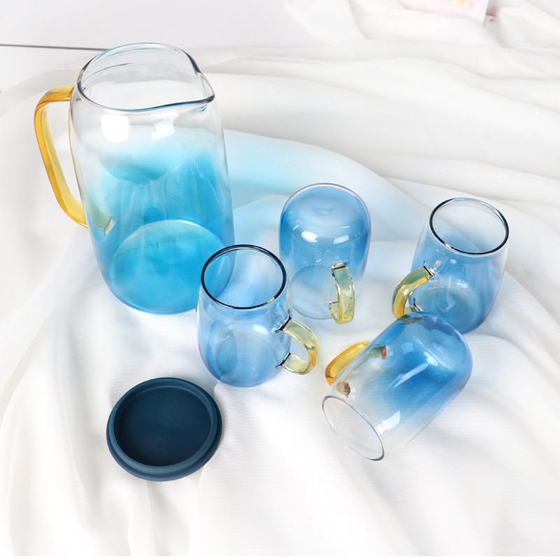 Azure Ombre Glass Pitcher Set | OpalDwell - OpalDwell