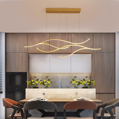 LuminaNova Geometric LED Chandelier With Abstract Design - OpalDwell