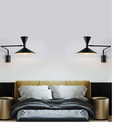 NovaSwing Wall Lamp Plug In Swing Arm for Bedroom Decor - OpalDwell