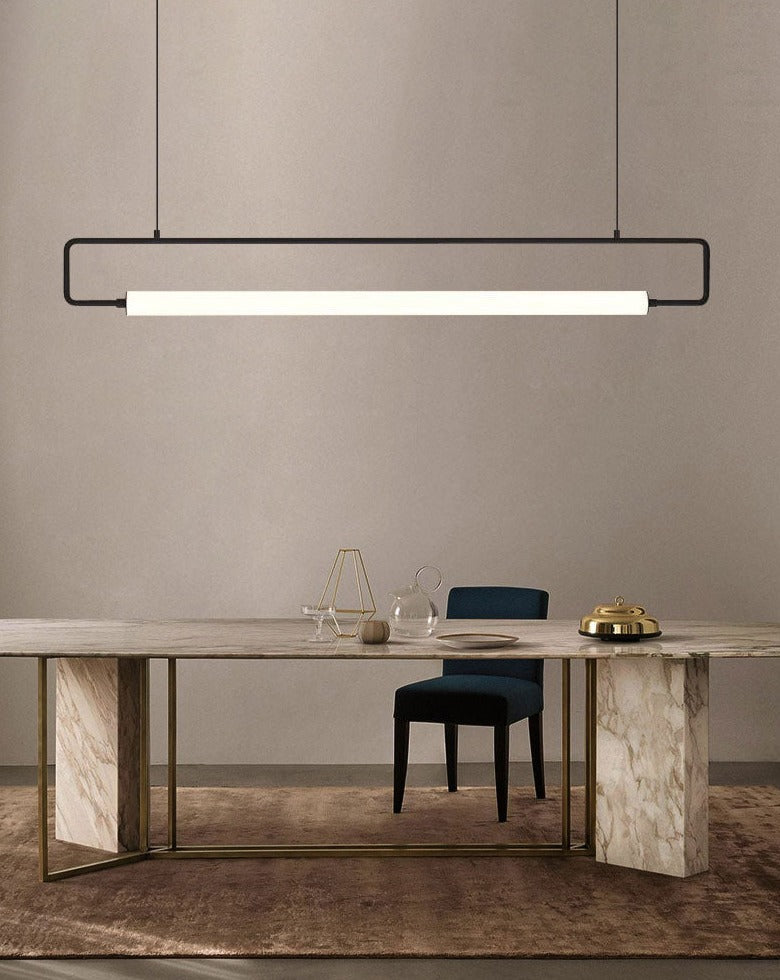 Nordis Arc Dining Bar Chandelier Black Minimalist Light - OpalDwell