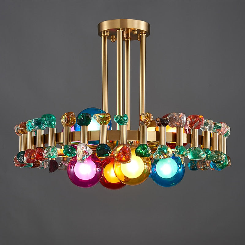 Lumira Colorful Crystal Chandelier for Living Room - OpalDwell